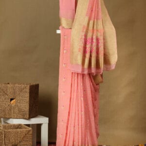 Banaras georgette with all over thread butties & a meenakari butties