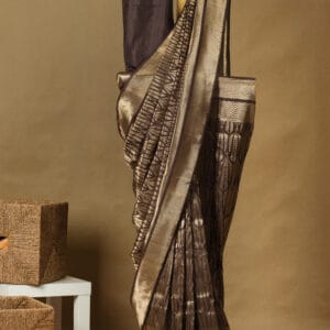 A all over banarasi saree with geometrical pattern woven zari