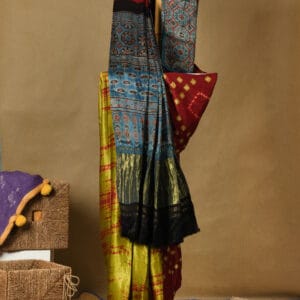 modal silk with a fusion of bandini, Shibhori & ajrakh