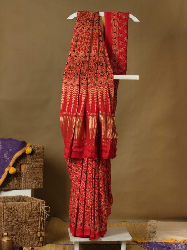 Modal silk with a traditional ajrakh prints - Image 2