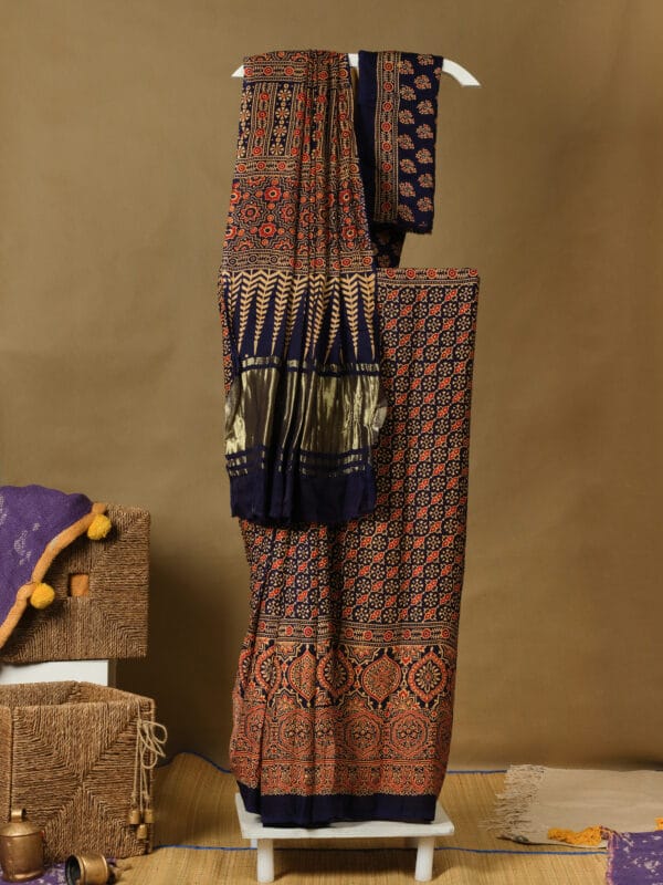 Modal silk with a traditional ajrakh prints