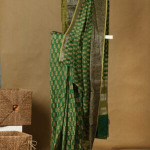 Chanderi with neem zari banarasi border