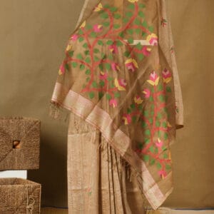 Matka silk with muslin pallu