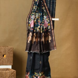 Cheniya Silk With Banarasi Kadwa Butties & Floral Digital Print