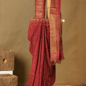 Jute Tussar With Tissue Weave and Bagru Print