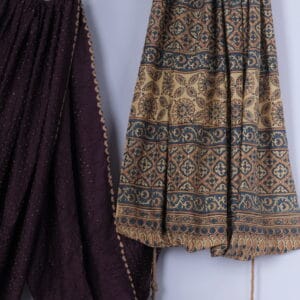 Matka silk with azrak and bandini saree