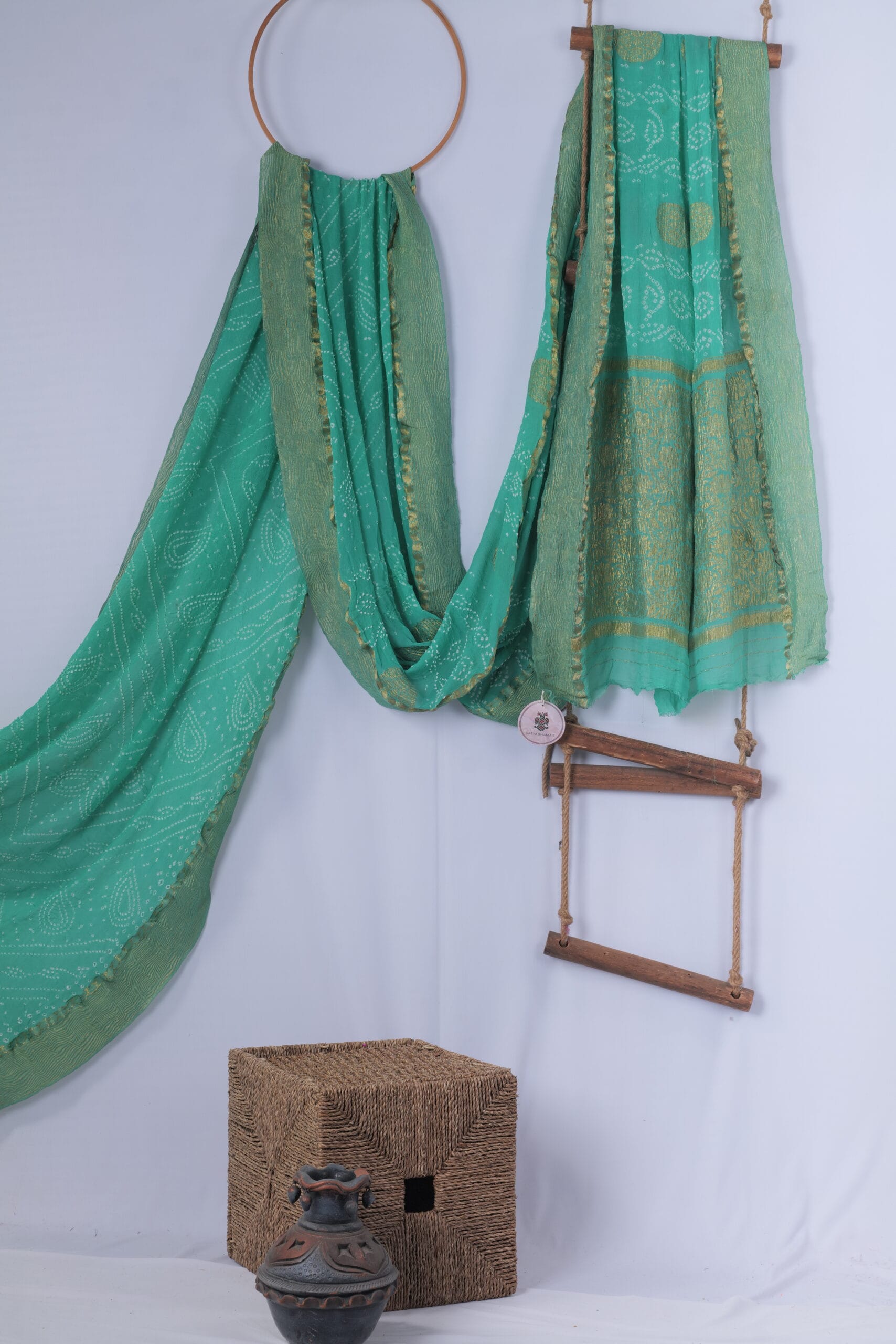 Banaras georgette saree with Bandhani work