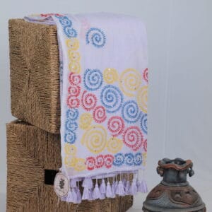 Mul saree with kantha hand work