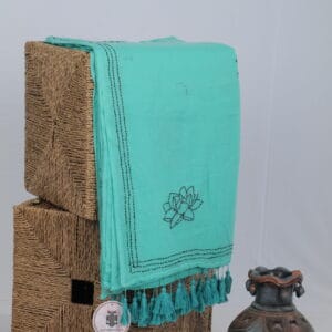 mul saree with kantha floral butties