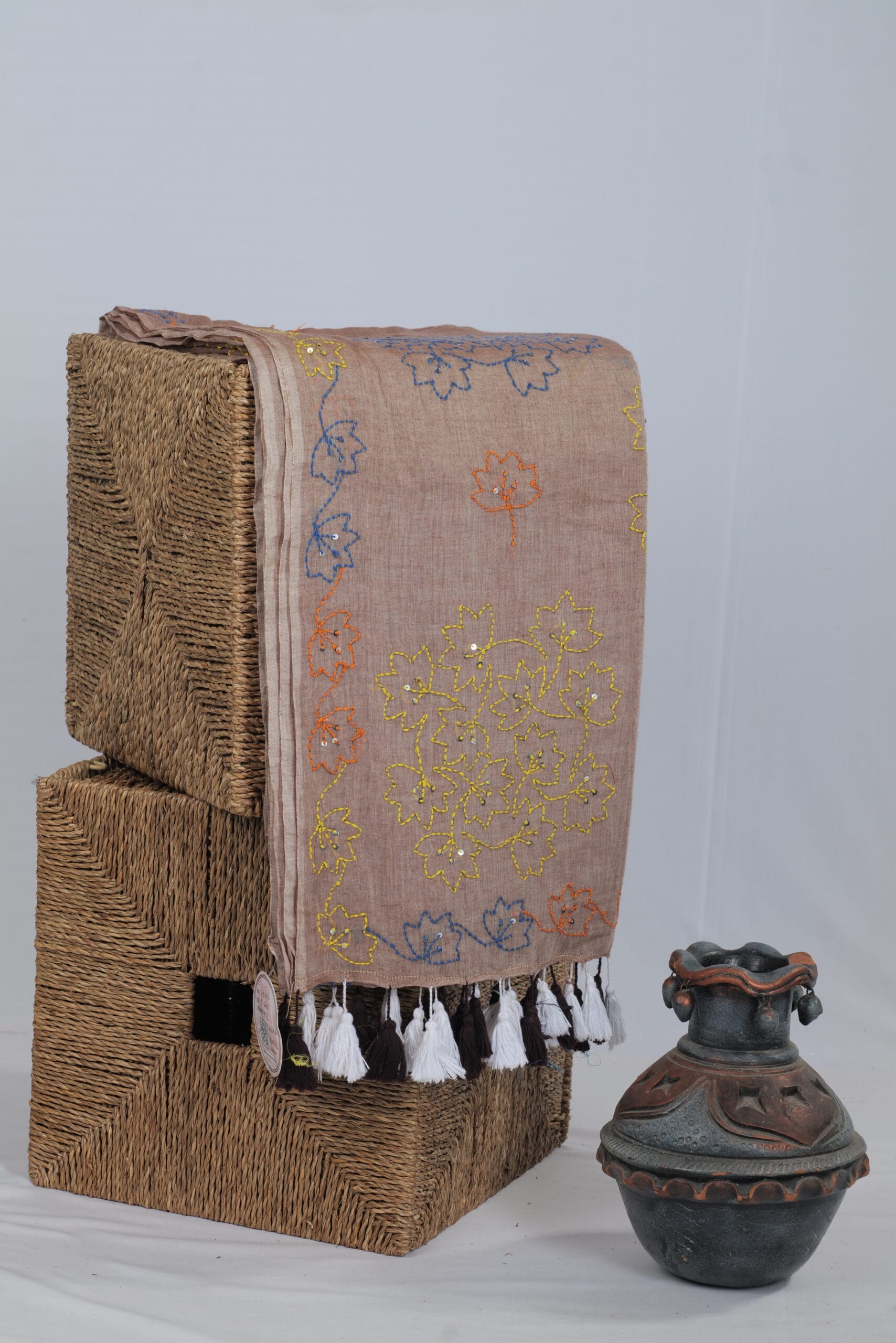 Mul Saree With Kantha Work