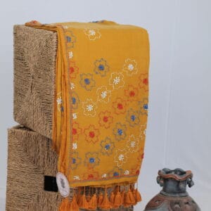 Mul saree with kantha work