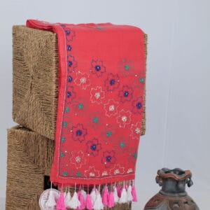 mul saree with kantha work