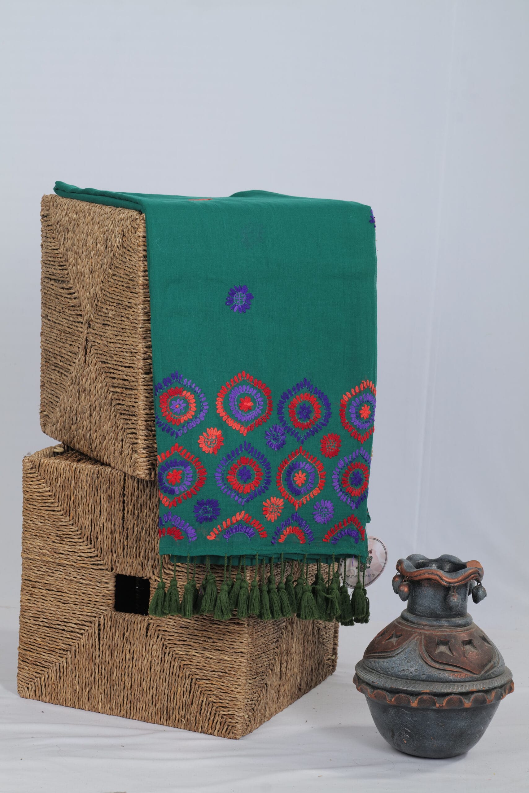 Mul saree with Handwork