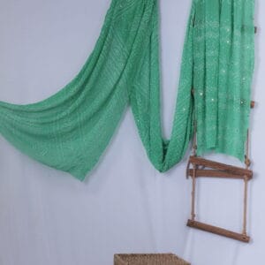 georgette Badla saree with Bandhani work