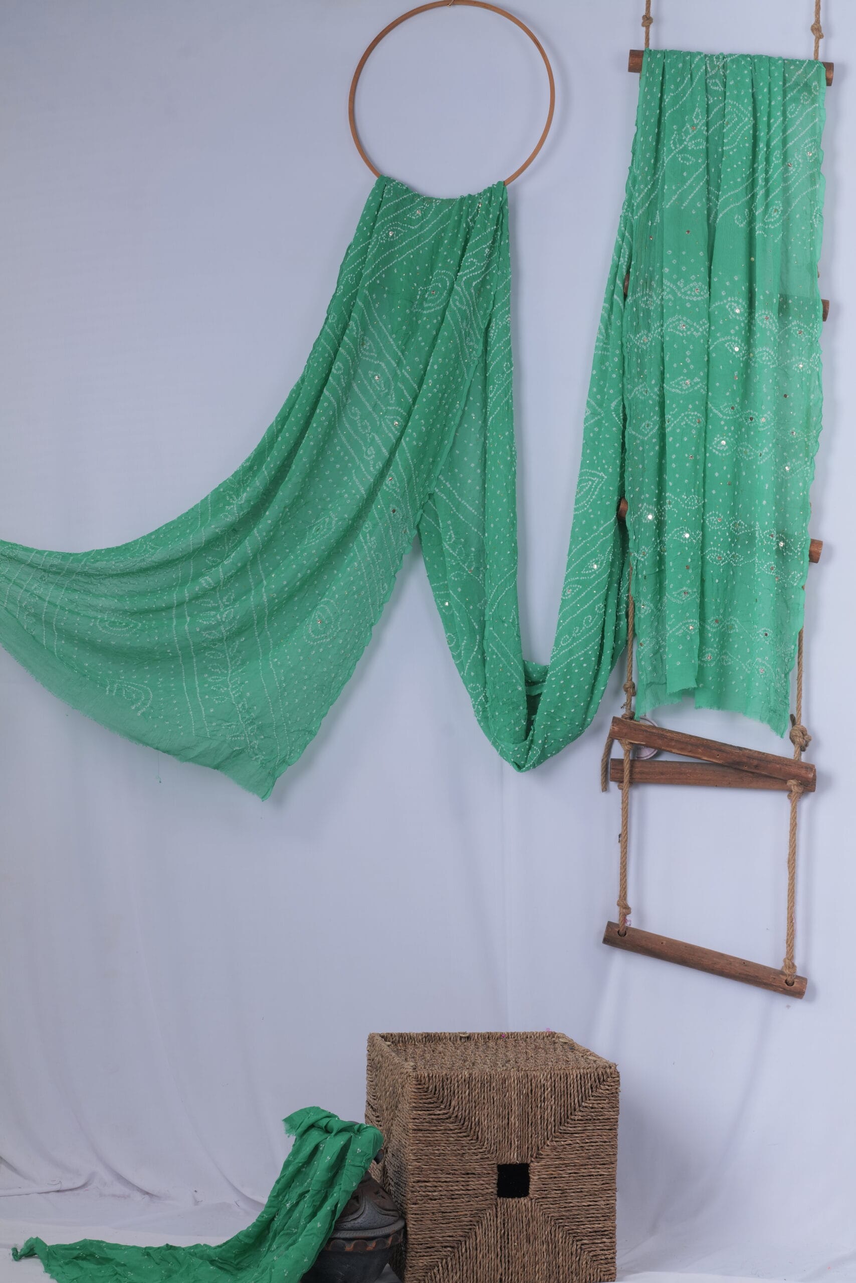 georgette Badla saree with Bandhani work