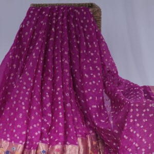 silk Kota saree with Paithani and Bandhani work