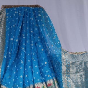 silk Kota saree with Paithani and Bandhani