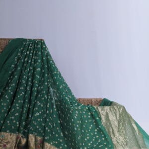 silk Kota saree with Paithani and Bandhani