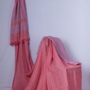 herringbone linen saree