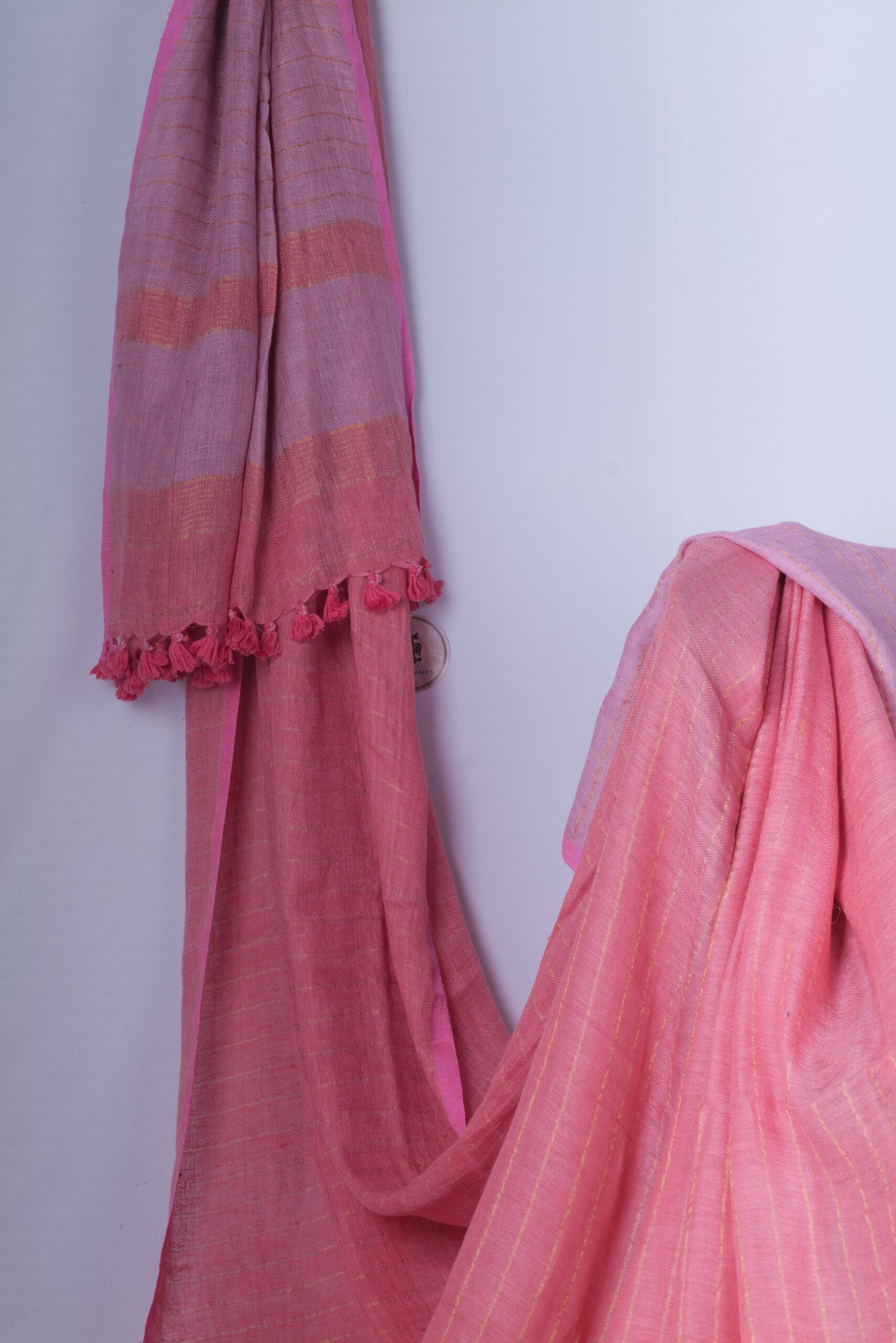 herringbone linen saree - Image 2