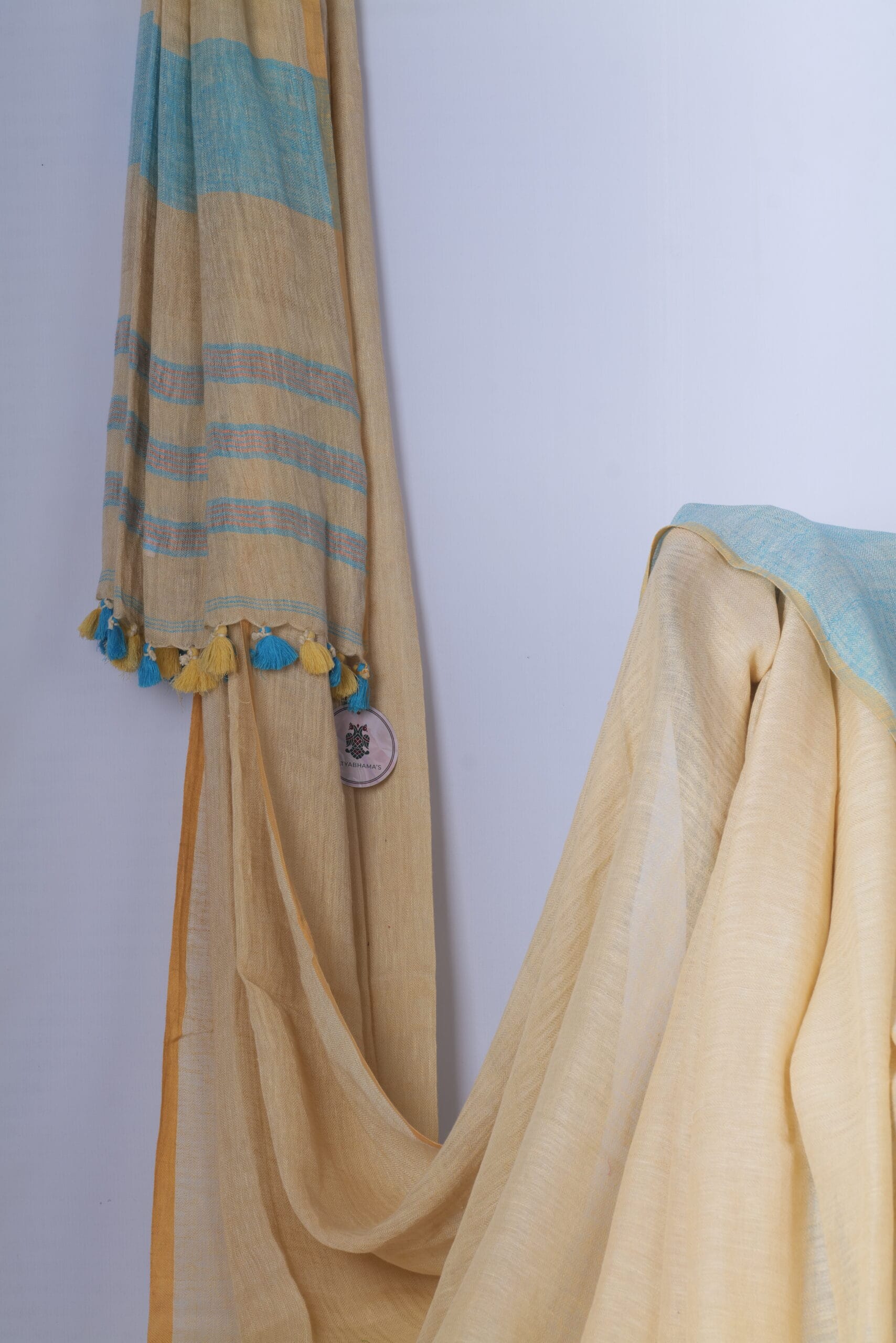 herringbone linen saree - Image 2