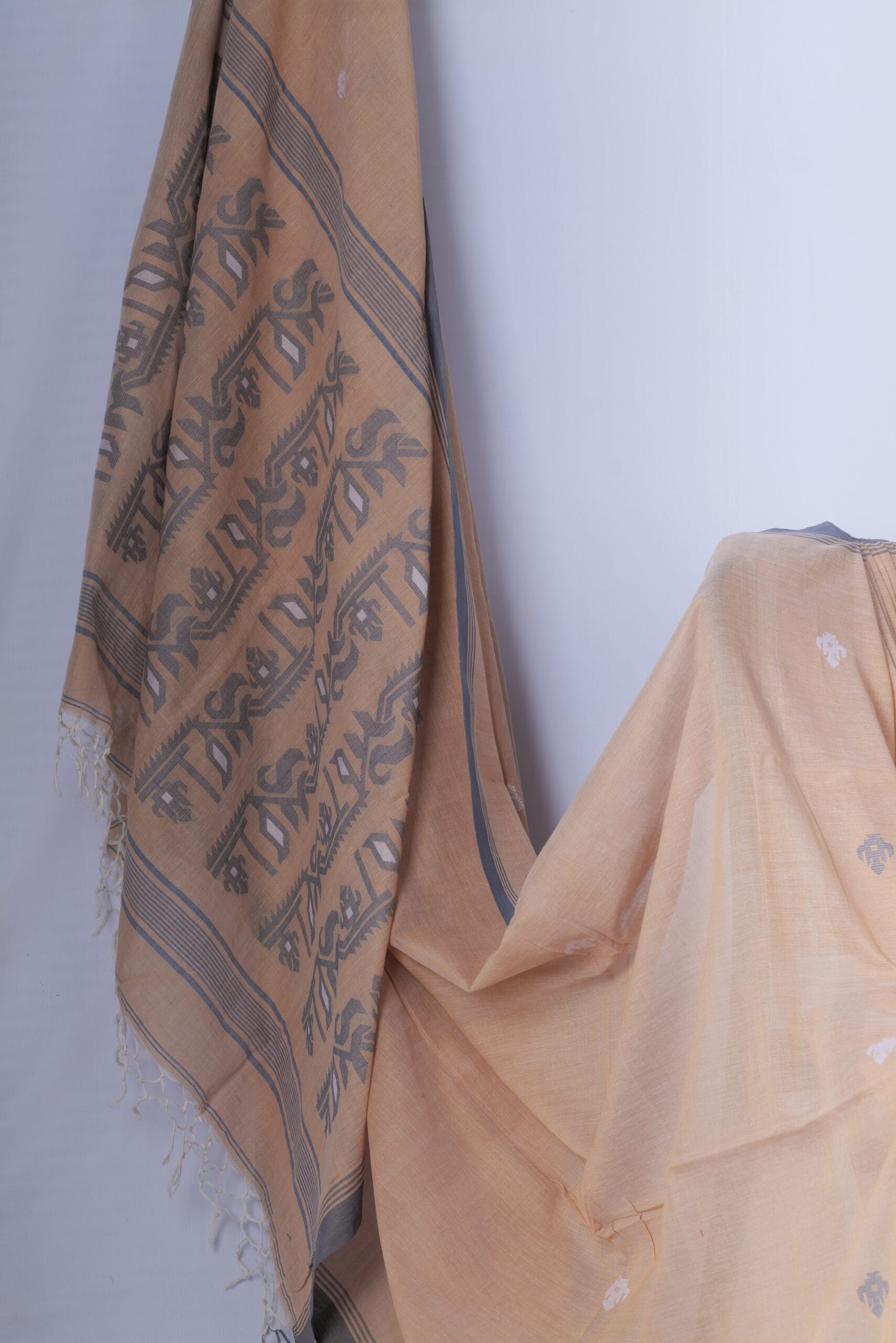 mul cotton saree with Jamdhani - Image 2