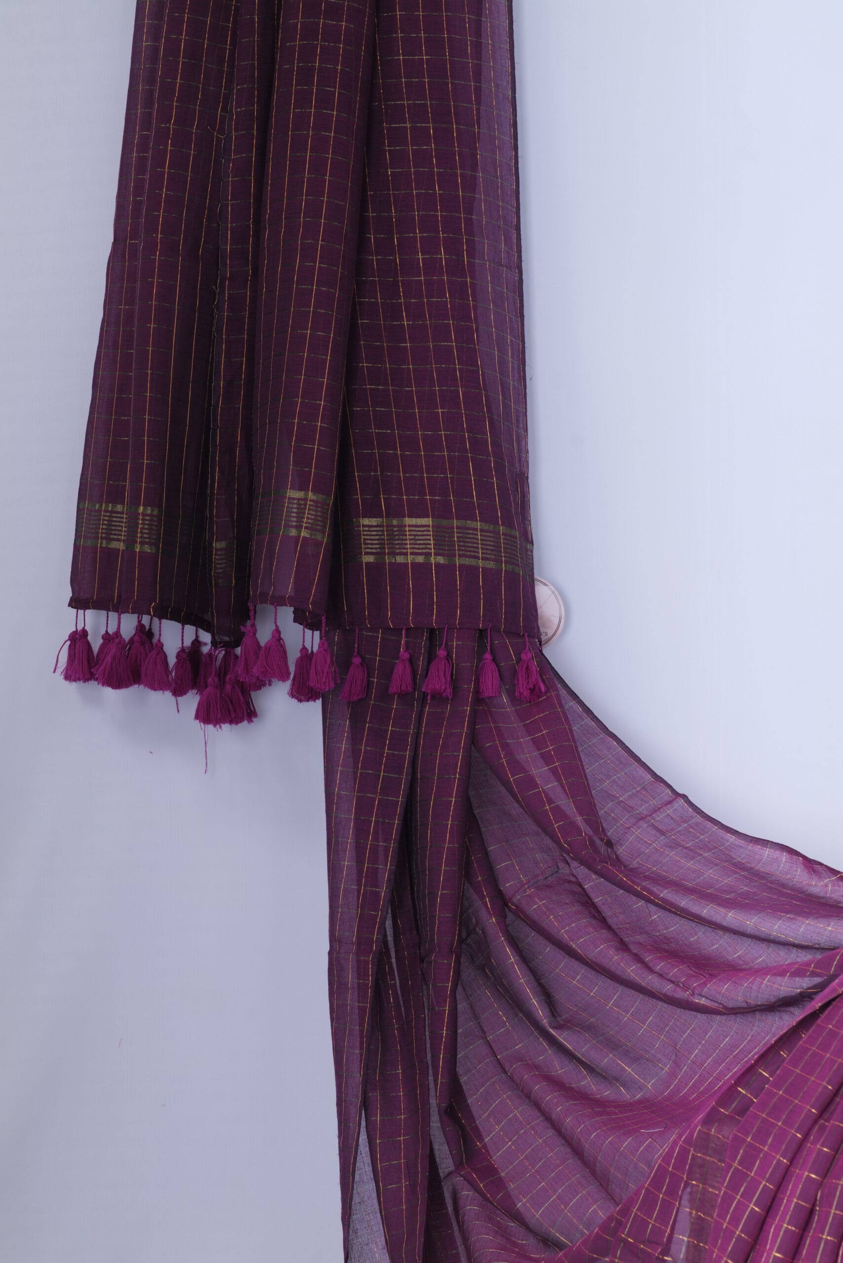 mul zari checks saree - Image 2