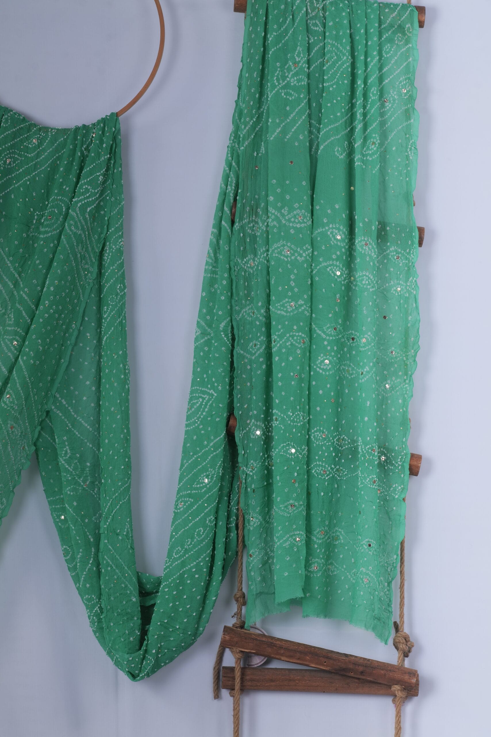 georgette Badla saree with Bandhani work - Image 2