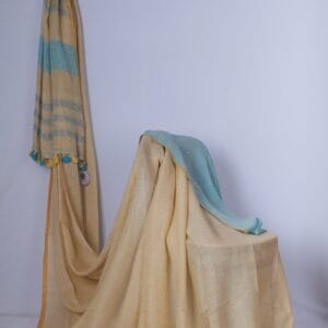 herringbone linen saree