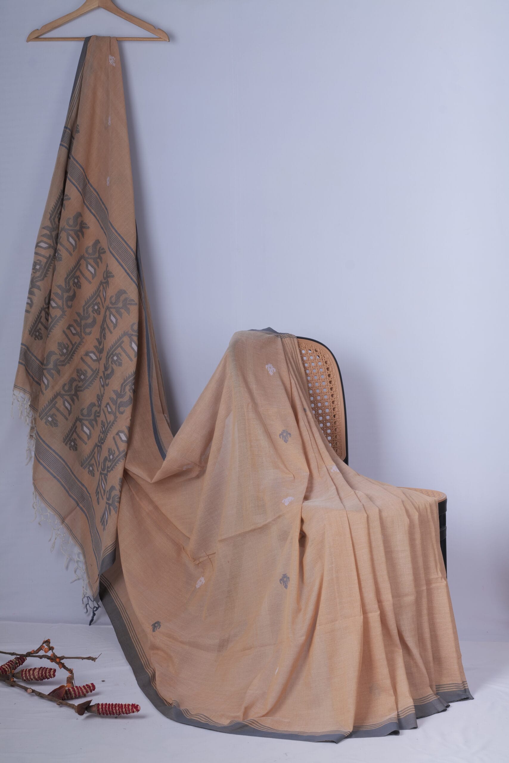 mul cotton saree with Jamdhani