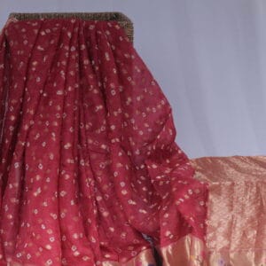 silk Kota saree with Paithani and Bandhani